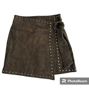 Women's Forever 21 riveted suede mini skirt, light brown, size S
